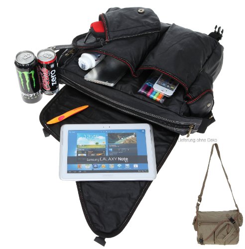 ELEPHANT Kuriertasche SAHARA Canvas Tasche Laptopfach 39×28 cm Schultertasche - 2