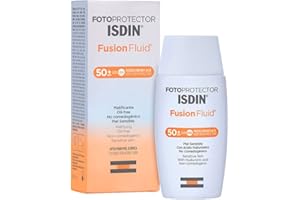 Fotoprotector ISDIN Fusion Fluid SPF 50+ - Protector solar facial, Matificante, Oil-free, No comedogenico, Apto para piel ató