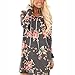Produktbild Damen Kleid ,LMMVP Frauen V-Ausschnitt Langarm Blumen Print Party Mini Kleid (L, Gray)