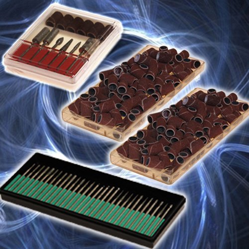 Elektrische Nagelfeile inkl. Bitset, Mandrel, 30 Diamantfräsern sowie 205 Schleifhülsen - 4