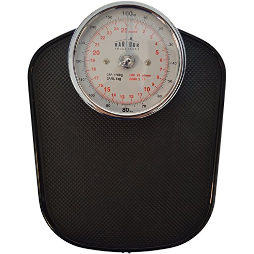 Harbour Housewares Traditionelle Schwarz Badezimmerwaagen – 25st (160kg) - 2