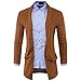 Produktbild Trenchcoat,Dasongff Männer Solid Strickjacke Pullover Slim Fit Lange Trenchcoat Open Jacke Mantel (L, Braun)