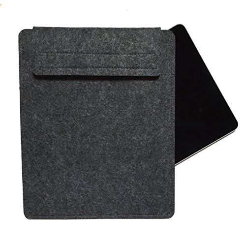 iPad Air/Air2 Tablet Schutzhülle Tasche Case Sleeve aus Filz, Etui – 26×19 cm 10 Zoll Smartcover geeignet, auch für Galaxy Tab A (Anthrazit) - 5