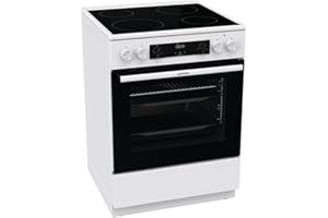 Gorenje GEC6C 40 WD Elektro-Standherd mit Glaskeramik-Kochfeld, 60cm, 71 Liter, Schnellaufheizung, PerfectGrill, Pizzamodus, AquaClean, weiß