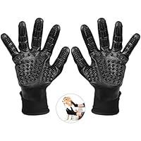 Petacc Fellpflege Handschuh Massagehandschuh für Hunde Massage mit Fünf Finger Design