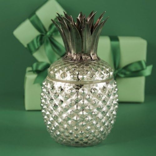 Unusual Silver Mercury Pineapple Glass Lidded Jar