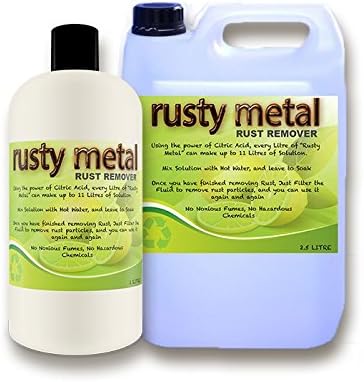 RUSTY METAL 1L - rust remover. Strong but eco friendly formula now available for home and automotive use. NO hazardous chemicals included and does not produce noxious fumes., fast working and long lasting product that can be used again and again, ideal for restoration and renovation of metal.