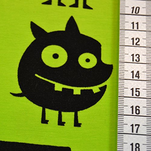 Jersey-Stoff „Monster“ grün / Kinder-Stoff / sehr hohe Qualität / Meterware ab 50cm / FX-2-2 - 3