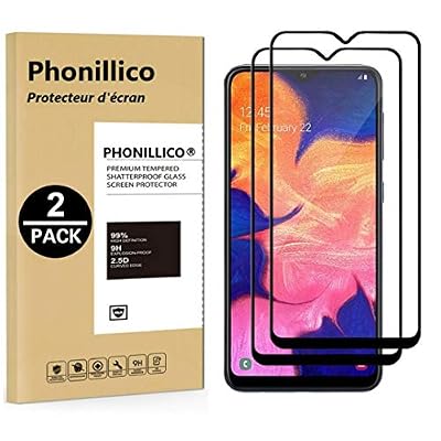 PHONILLICO [Pack de 2] Verre Trempe Bord Noir pour Samsung Galaxy A10 - Film Protection 100% Intégral Ecran Verre Trempe Resistant [Lot de 2] Vitre Protecteur Anti Rayure