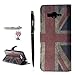Produktbild Samsung Galaxy J2 Prime Hülle, Samsung Galaxy Grand Prime Plus Schutzhülle Leder Hülle, Alfort 3 in 1 Flip Wallet Fashion Design Dual Use Falten Premium PU Leder Tasche Case Cover Folio Mappen Kasten Abdeckung für Samsung Galaxy J2 Prime / Samsung Galaxy Grand Prime Plus G532M 5.0" Smartphone Funktion Unterstützte Telefone mit Britische Flagge ( Farbe ) + Netter Staub Stecker + Alfort Schwarz Stylus Pen