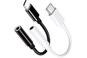 2 st typ C till 3,5 mm hona hörlursadapter, USB C till Aux Audio Dongle kabel hörlursuttag omvandlare kompatibel med iPhone 15,Samsung Galaxy