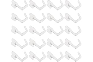 Yardwe 20 PCS Pegboard Hooks, Plastic J Shape Peg Hooks White Pegboard Accessories for Peg Board Tool Organizer