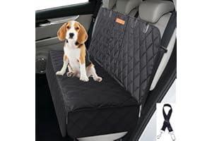 GoBuyer Dog Car Seat Cover Protector Liner for Car Boot and Back/Rear Seat Accessories - Isofix Compatible, Universal & Non-slip and Velcro Openings for Seat Belt