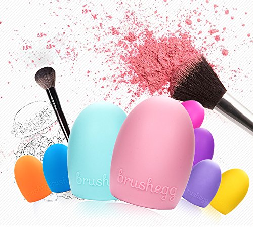 Mangotree Make-up Pinsel Reinigung Massage Werkzeug Silikon Handschuhe Reiniger Kosmetik Clean Tools (2 Stücke, Rosa + Mint Grün) - 3