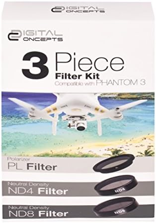 Digital Concepts DC-FK3-PH3 Drone Camera Lens Filter Kit for Phantom 3 (Black)