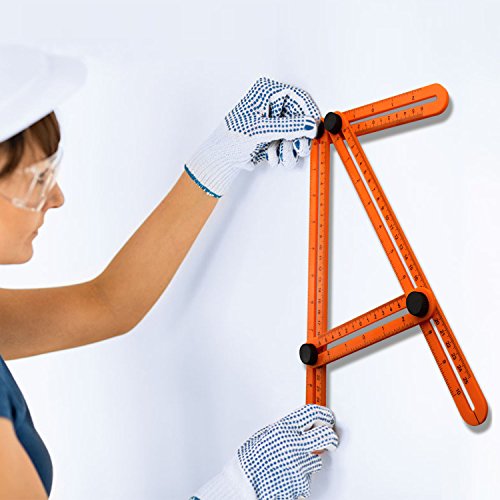aboat angle-izer Vorlage Werkzeug, Mehrwinkel Lineal Vorlage Maßnahmen alle Winkel und Formen für Heimwerker, Builders, Handwerker, orange - 7