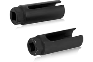 NQEUEPN 2pcs Oxygen Car Sensor Socket, 3/8 Inch and 7/8 Inch Oxygen Sensor Socket Oxygen Sensor Adapter Wrench Removal Tool O2 Sensor Spacer Extender Tool Universal for Most Car to Prevent Wire Damage