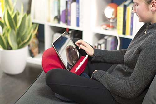 TMPRODUCTS Tablet-Kissen fläzbag® (rot): Universal Tablet Kissen zum Lesen, Surfen, Filme gucken mit Tablet, eReader & Buch – Lesekissen Tablet Halter Stand im witzigen Monster Design für iPad, kindle, tolino… - 6
