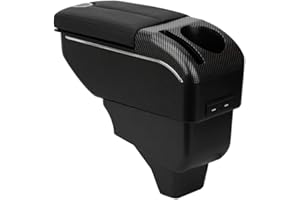 ZENVI Repose-bras Compatible with Peugeot 208 Accoudoirs 2019-2024 Console Centrale Accoudoir Style Double Porte Etre Utilise Comme Coudiere Pour Conducteur（Noir Style）