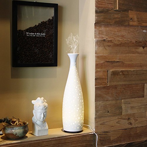 Joly Joy Aroma Diffuser Luftbefeuchter Duftzerstäuber Humidifier mit Porzellangehäuse, EU-Stecker(Vase Keramiken Weiß) - 2