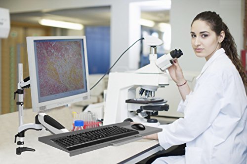 HFTEK® FY01WS Workfit Workstation Monitor Halterung Halter Tischhalterung Stand schwenkbar neigbar bis zu 27 Zoll mit VESA 75 / 100 (FY01WS) - 2