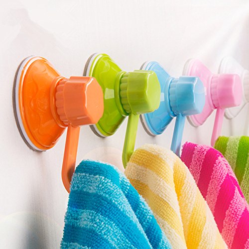 logei® 6St bunte Saugnäpfe Wandhaken Saugheber Saughaken Saugkraft Saughaker Aufhänger Saugnapf wasserdichte Haken für Küche Badezimmer, Befestigen ohne Bohren