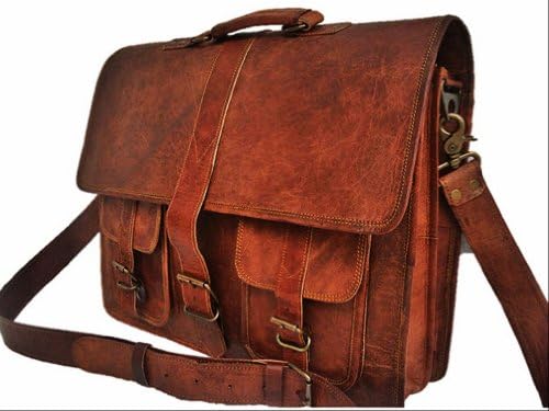 True Grit Leather Blairzy Leather 16 Inch Laptop Messenger Briefcase Bag