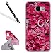 Produktbild Galaxy A5 2017 Hülle,Handyhülle für Samsung A5 2017,Leeook Ultradünn Flexibel Transparent Silikon Bumper Case Schutzhülle Elegante Pink Rose Muster Crystal Clear Weich Durchsichtige Premium TPU Silikon Rückschale Fall-Abdeckung Back Cover Handyhülle Tasche Schale Etui für Samsung Galaxy A5 2017+1xSchwarz Eingabestift-Pink Rose
