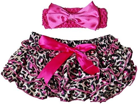 Kirei Sui Baby Leopard Bloomers &amp; Headband Set Hot Pink