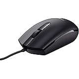 Trust Basi Souris Filaire à 3 Boutons, Câble USB de 160 cm, Mac/PC/Ordinateur - Noir