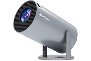 ALWTNIET Mini Proiettore 4K Auto Keystone, Proiettore Portatile 5G WiFi BT 5.0 Supporto Rotazione di 180 Gradi Adatto per il Home Theater (Senza sistema Android)