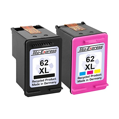PlatinumSerie® Sparset 2x Tintenpatrone XXL remanufactured für HP 62 XL – 70% mehr Inhalt! HP Envy e-All-in-One 5640 5642 5643 5644 - 2