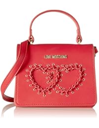 Love Moschino - Borsa Calf Pu Rosso, Bolsos baguette Mujer, Rot (Red), 13x18x10 cm (W x H D)