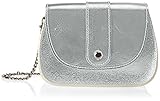  Chicca Borse Damen 1615 Schultertasche, Silber Argento, 19x14x8 cm
