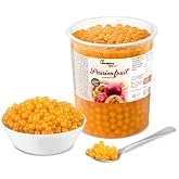 INSPIRE FOOD Fruit Pearls for Passion Fruit Bubble Tea - 1kg - Popping Boba | 100% Vegan and Gluten Free, No Dyes.