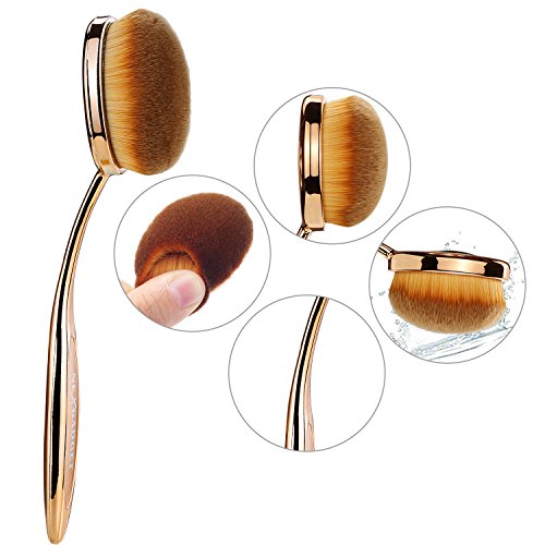 Nexgadget Make Up soft Pinsel Set 10 Stück Kosmetik Pinsel extra weiche und dichte Fasern Premium Schminkbürsten Face Powder Abdeckstift Foundation Creme Eyeliner Lip Rouge Bürste Kosmetik Oval Curve Bürsten-Satz - 2