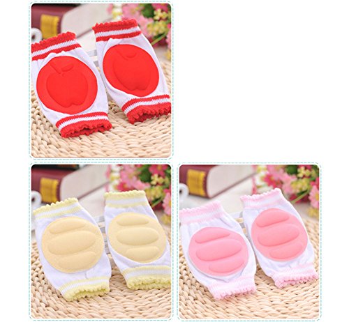 Luckystaryuan ® Baby Knee Pad Girls Crawling Safety Protector Leg Warmer, pack of 3 pairs (gift for darling)