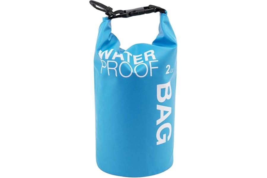 Boat Dry Bags - Blue 2L Waterproof Bag For Drifting Boating Kayaking Fishing Rafting Swimming Camping Canoeing Surfing 2 Litres