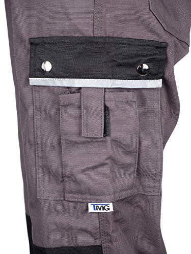 TMG® – Herren Bundhose/Cargohose mit Kniepolstertaschen – strapazierfähig – Grau - 3