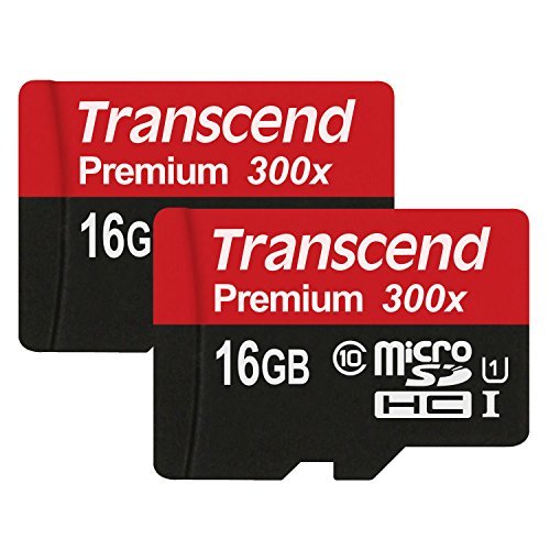 Transcend Class 10 UHS-I micro-SDHC 16GB Speicherkarte mit SD-Adapter (45MB/s Lesegeschwindigkeit, 2-er Pack) [Amazon frustfreie Verpackung] - 2