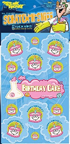 Dr. Stinky's Birthday Cake Scented Scratch-N-Sniff Stickers - Teacher Gifts/Prize