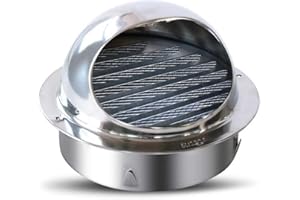 XYZDOUBLE Rejilla Ventilación 120mm Redonda Rejilla de Ventilación de Acero Inoxidable con Pantalla de Insecto