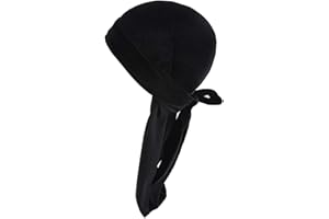 freneci Durag de Terciopelo, Sombrero de Bandana de Terciopelo para Hombre Mujer, Gorra de Durag de Cola Larga, Gorra Pirata Durag Suave Unisex - Negro, tal como se describe