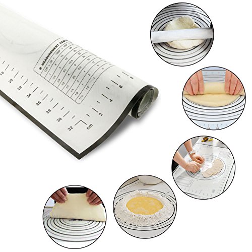 Philonext Silikon Backen Rollen Matte für Teig Rollen mit Messungen, Antihaft, BPA-frei, FDA & LFGB genehmigt - 4