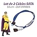 Price comparison product image Dell Set of 2 Cables SATA 0 m8865 OPTIPLEX 745 GX520 GX620 Dimension 9100 55 cm Blue