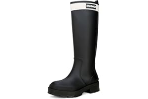 Yenxapei Gummistiefel Damen, Hoch Regenstiefel Langschaft Boots Wasserdicht Rutschfest Gummischuhe, Halbhoch Gummistiefeletten Bequem Langlebig Stiefel
