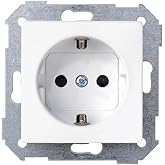 SIMON 82 CONCEPT BASE PLUG SCHUKO 16A MATT WHITE EMPOTRAR | Schuko socket 250V 16A, screw connection, IP20, child protection,
