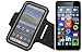 Produktbild Neopren Jogging Armband Sportarmband Oberarmband für Microsoft Lumia 640 LTE, schwarz mit Reflektor Streifen. Fitness Lauf Armband