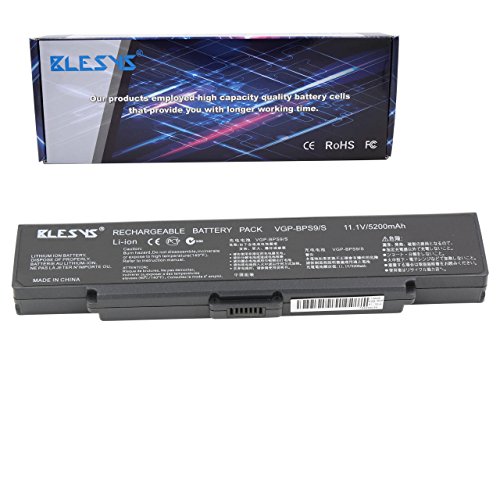 BLESYS - 5200mAh 6-Zellen-11.1V SONY VGP-BPS9 / S VGP-BPS9A / S VGP-BPS9 / B VGP-BPL9 VGP-BPS9A / B Ersatzbatterie passen SONY VAIO VGN-AR53DB VGN-CR11 VGN-CR120E VGN-CR125E VGN -CR131E VGN-CR13G VGN-SZ5MN / B VGN-SZ5XN / C VGN-SZ5XWN / C VGN-SZ780 Series Laptop (Black)