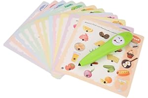 ZERODIS Jouet Éducatif Stylo de Lecture Electronique avec 12 Pcs Cartes d'Apprentissage Jeux Electroniques pour Enfants Cadeau
